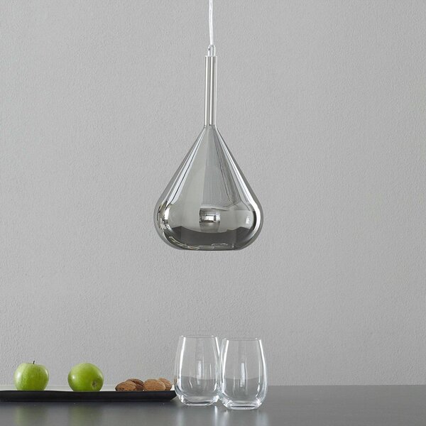Fabas Luce Függőlámpa lila, füstszürke, 1-lámpás, üveg, dimmelhető, Alu / szürke / cink, Nappali / Étkező, Üveg, Modern