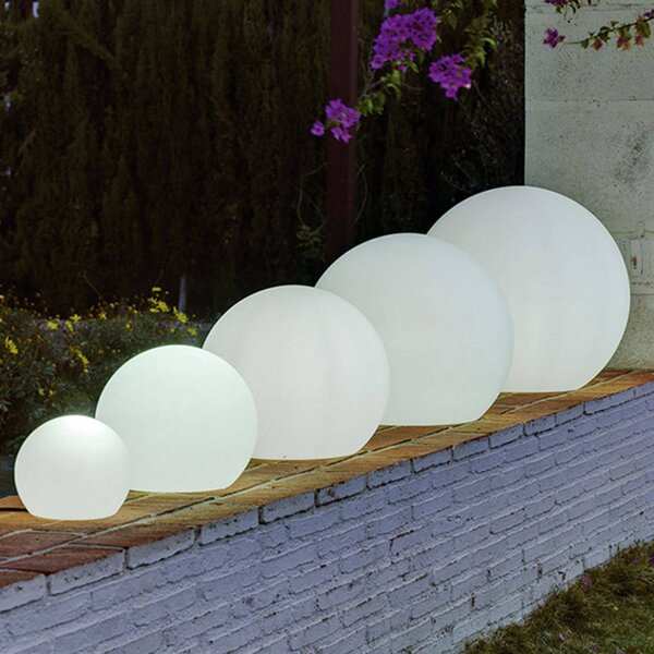 Newgarden Buly LED napelemes világítógömb IP65, Ø 30cm, dimmelhető, Fehér / opál, Műanyag, Modern