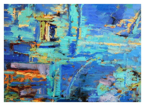 Üveg kép - Absztrakt olajfestmény (70x50 cm)