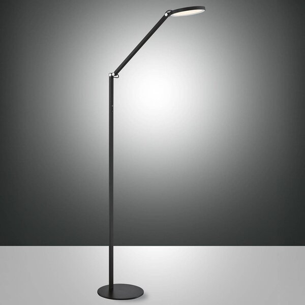 Fabas Luce LED állólámpa Regina, 1 izzós, fekete, dimmelhető, Fekete, Nappali / Étkező, fém, Modern