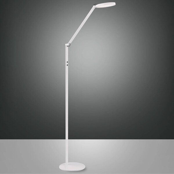 Fabas Luce LED állólámpa Regina, 1 izzós, fehér, dimmelhető, Fehér / opál, Nappali / Étkező, fém, Modern