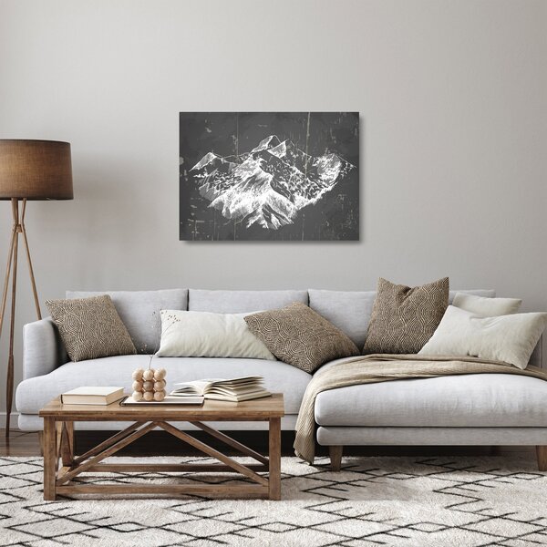 Üveg kép - Hegyek illusztrációja (70x50 cm)