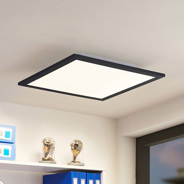 Lindby LED panel Nelios, 40 x cm, 4,000K, fekete, fém, Fekete, Konyha, Alumínium, Modern