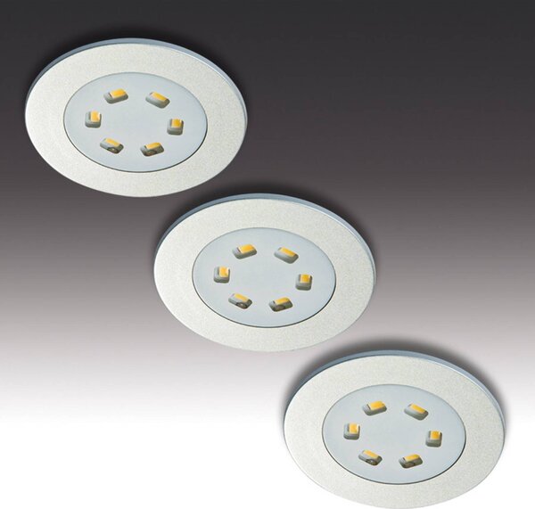 Hera LED beép. lámpa 3 db-os készlet R 55, Alu / szürke / cink, Konyha, fém, Modern