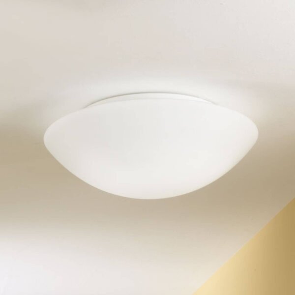 Fabas Luce Pandora mennyezeti lámpa, Ø 25 cm, üveg, fehér, dimmelhető, Fehér / opál, Nappali / Étkező, Üveg