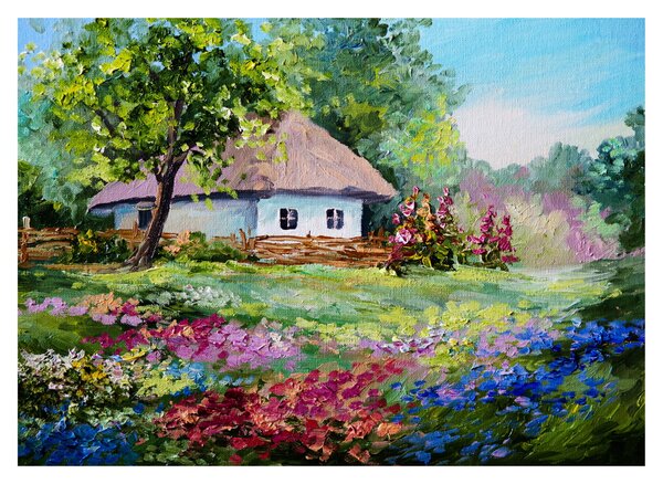 Üveg kép - Vendégház (70x50 cm)