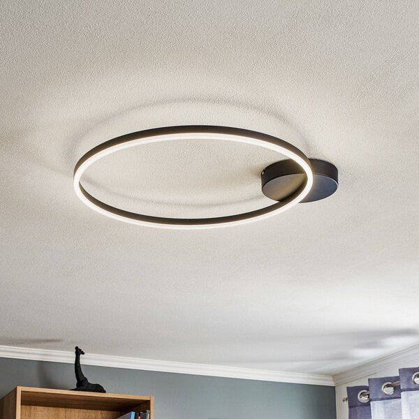 Fabas Luce LED mennyezeti lámpa Giotto 1 égős, fekete, dimmelhető, Fekete, Nappali / Étkező, fém, Modern