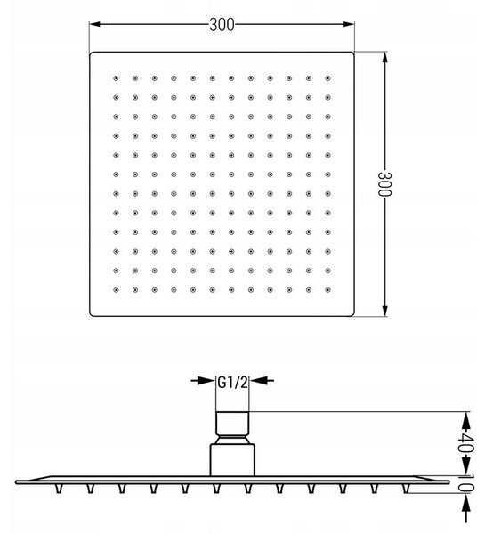 Mexen CUBE, rejtett kar 40cm + zuhanyfej 30x30cm, rózsaszín-arany, 79112-60 + 79130-60