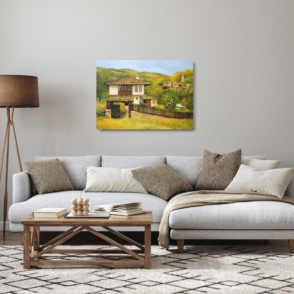 Üveg kép - Házak nyáron (70x50 cm)