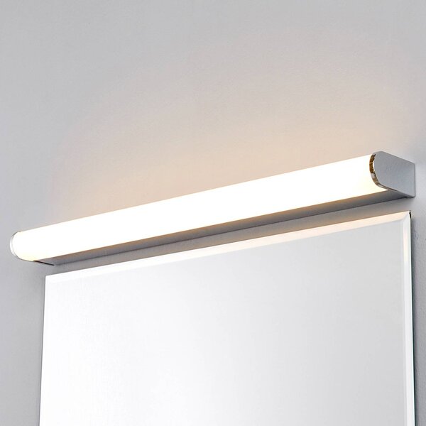 Lindby LED fali lámpa Philippa, lekerekített, 58cm, króm, IP44, Króm / ezüst, Fürdőszoba, fém, Modern