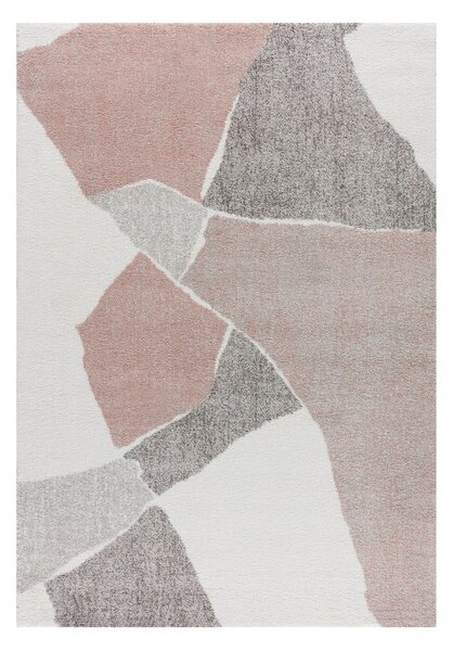 Softness krémszínű/mező rózsaszín szőnyeg 160x230cm