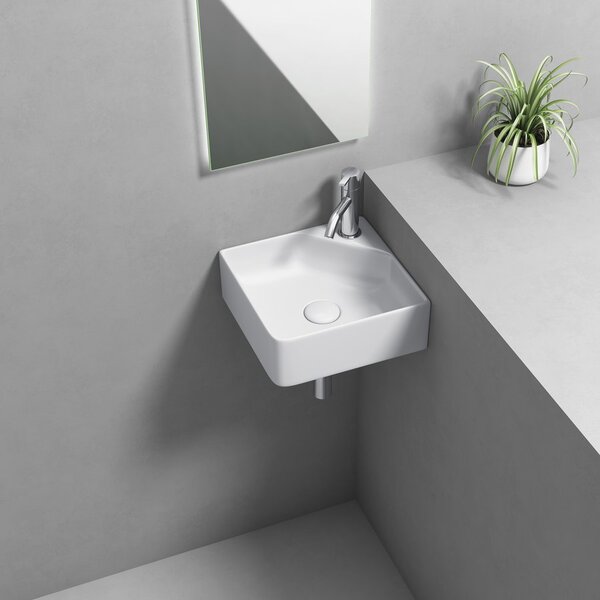 Aqualine Aqualine, NEXA kerámia sarokmosdó 30x30cm, fehér, NP436