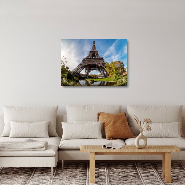 Üveg kép - Eiffel-torony színes (70x50 cm)