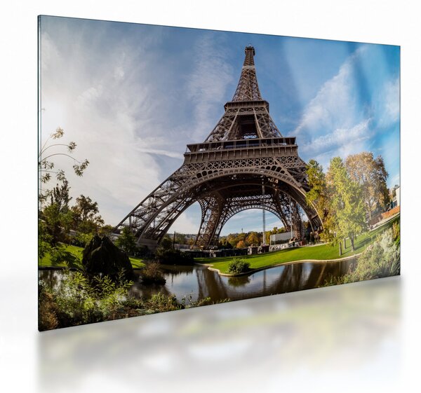 Üveg kép - Eiffel-torony színes (70x50 cm)