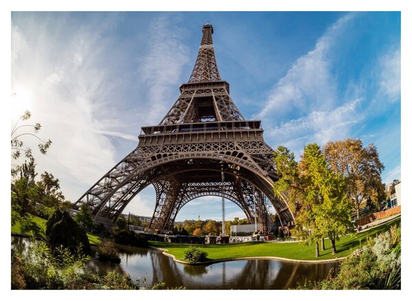 Üveg kép - Eiffel-torony színes (70x50 cm)