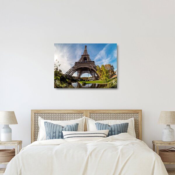 Üveg kép - Eiffel-torony színes (70x50 cm)