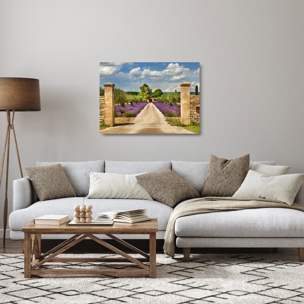 Üveg kép - Levendula ösvények (70x50 cm)