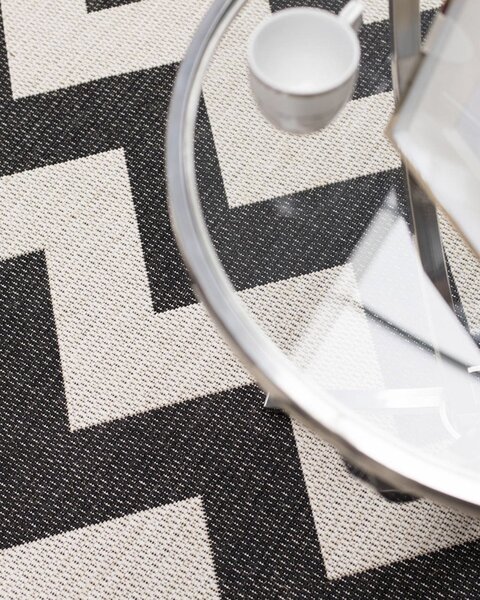 Modern Chevron szőnyeg fekete/beige 160x230cm