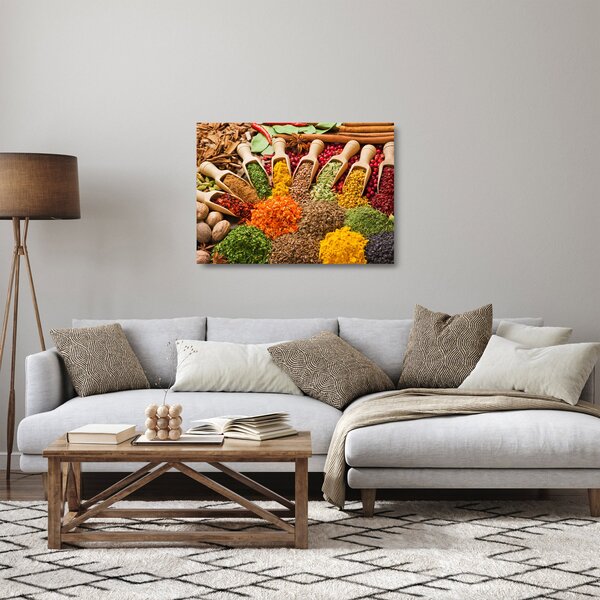 Üveg kép - Fűszerek a világ minden tájáról (70x50 cm)