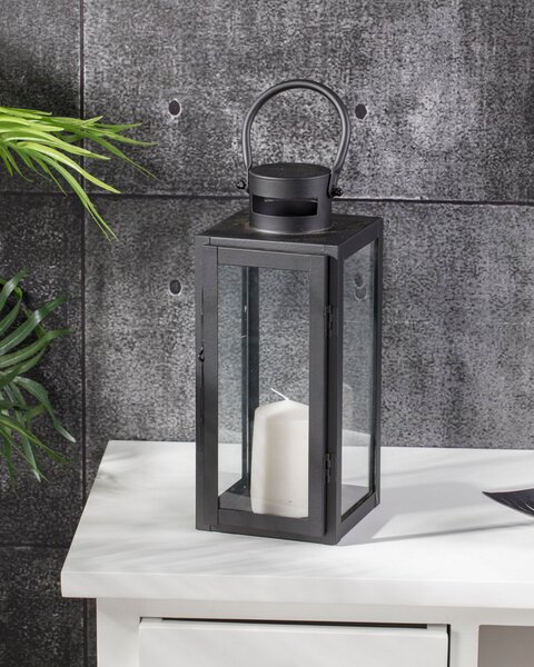 Elegance fekete fém lámpás magasság 30 cm