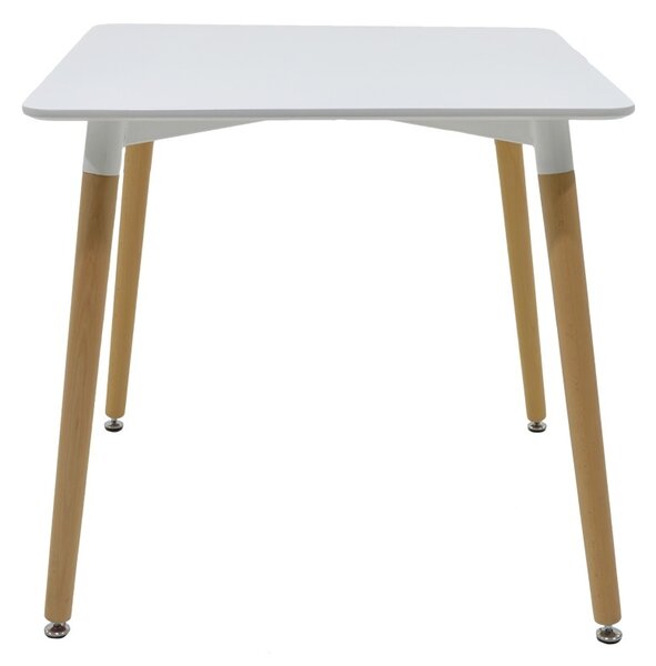 Étkezőgarnitúra, Natali-Parker, Pako World, MDF, fehér-natúr, 3 részes, 80x80x76 cm