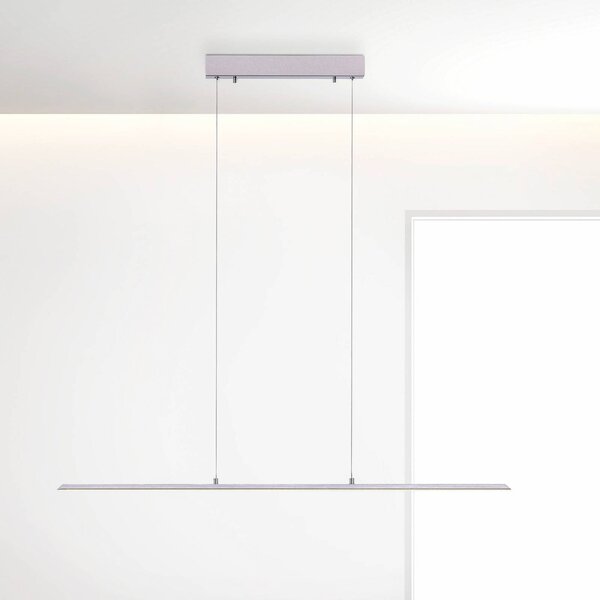 PURE LED függőlámpa Lite, ezüst, 100 cm, CCT, dimmelhető, dimmelhető, Alu / szürke / cink, Nappali / Étkező, Alumínium, Modern