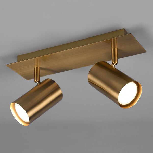 Trio Lighting Marley mennyezeti spotlámpa, antik sárgaréz, 2-lámpás, dimmelhető, Bronz / antik sárgaréz, Nappali / Étkező, fém, Modern