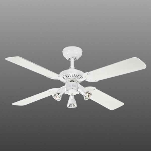 Westinghouse Princess Euro ventilátor, 3 izzós, Fehér / opál, Nappali / Étkező, Fa, Modern
