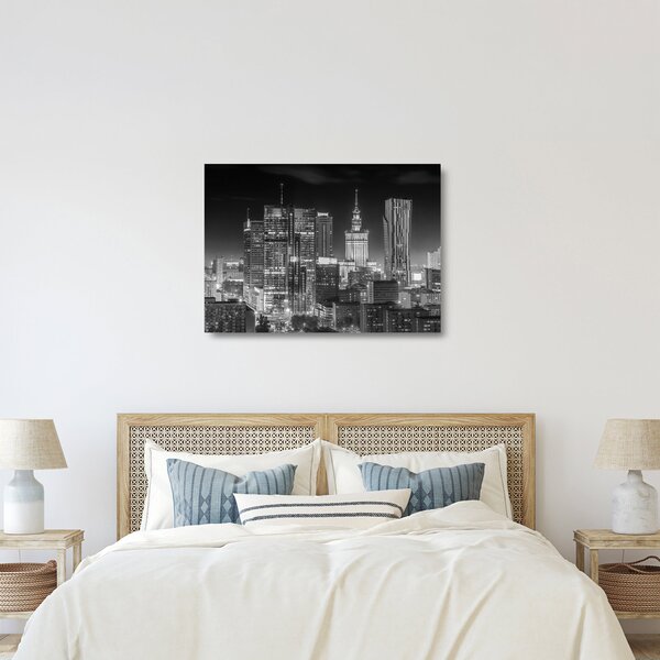 Üveg kép - Fekete-fehér New York (70x50 cm)
