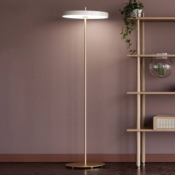 UMAGE Asteria Floor LED álló lámpa, gyöngyházfehér, dimmelhető, Fehér / opál, Nappali / Étkező, fém, Dizájn