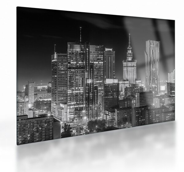 Üveg kép - Fekete-fehér New York (70x50 cm)