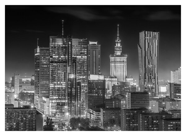 Üveg kép - Fekete-fehér New York (70x50 cm)