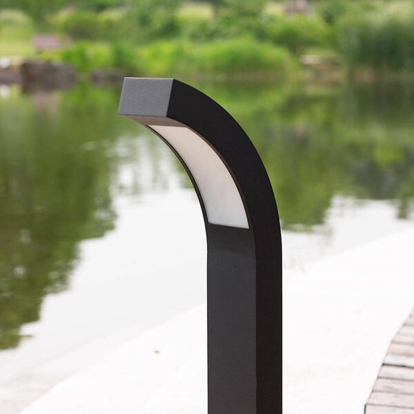 Lucande LED állólámpa Lennik, 60 cm, antracit, fém, Fekete, Alumínium, Modern