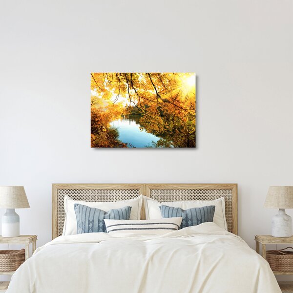 Üveg kép - Őszi fa (70x50 cm)