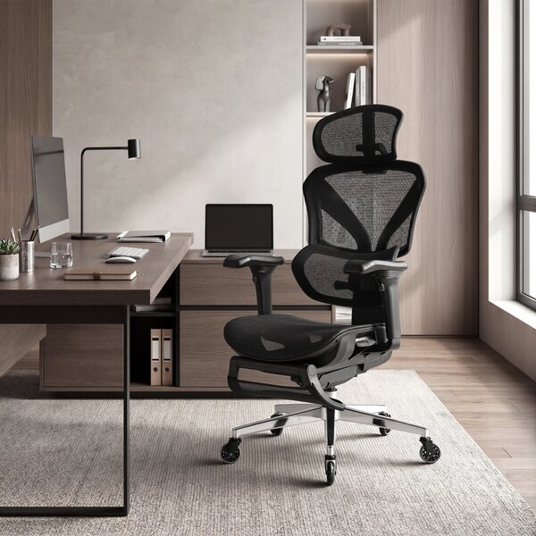 Scaun birou cu spatar dublu, B2B, Negru, 73x71.5x128 cm
