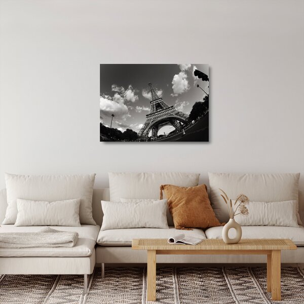 Üveg kép - Eiffel-torony Párizsban (70x50 cm)