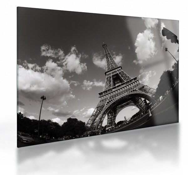 Üveg kép - Eiffel-torony Párizsban (70x50 cm)