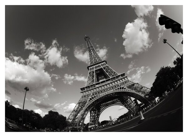 Üveg kép - Eiffel-torony Párizsban (70x50 cm)