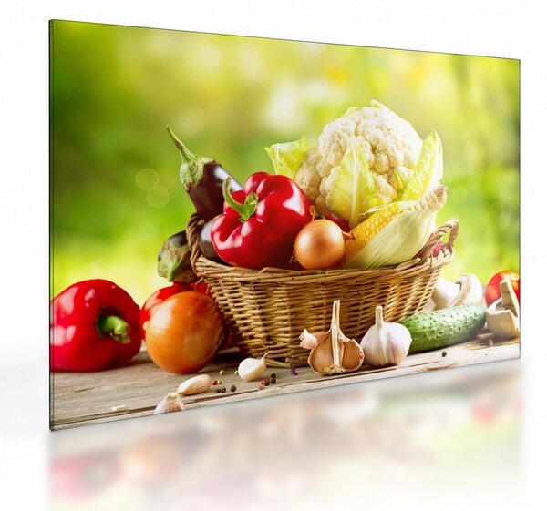 Üveg kép - Zöldségek (70x50 cm)