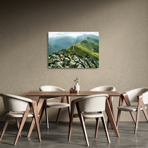 Üveg kép - Hegyi táj (70x50 cm)