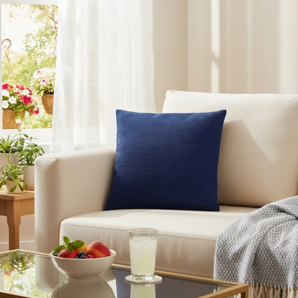 Párnahuzat Intreccio Jacquard Chenille azúrkék