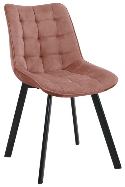 AKORD Furniture Factory SJ.28 Étkezőszék Bársony Púderrózsaszín Steppelt (2 db)