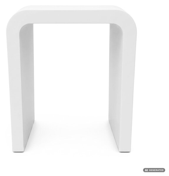 AKORD Furniture Factory CREMA Dohányzóasztal MDF Fehér Lekerekített Élekkel