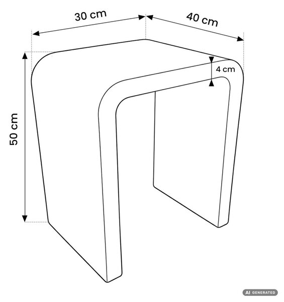 AKORD Furniture Factory CREMA Dohányzóasztal MDF Fehér Lekerekített Élekkel