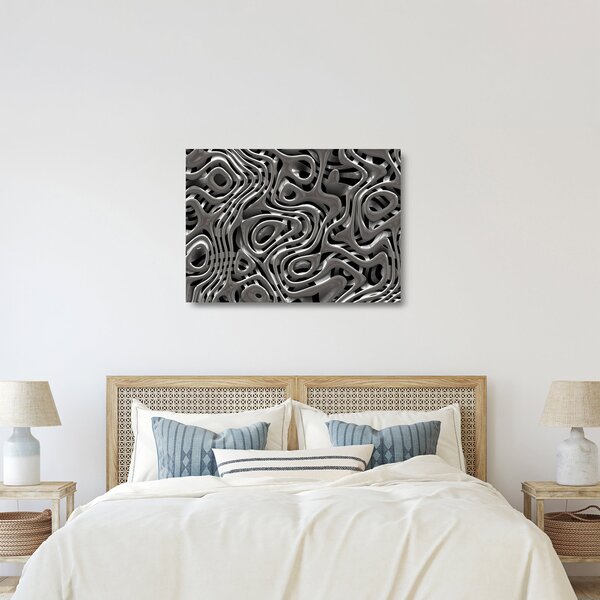 Üveg kép - Fémes absztrakció (70x50 cm)