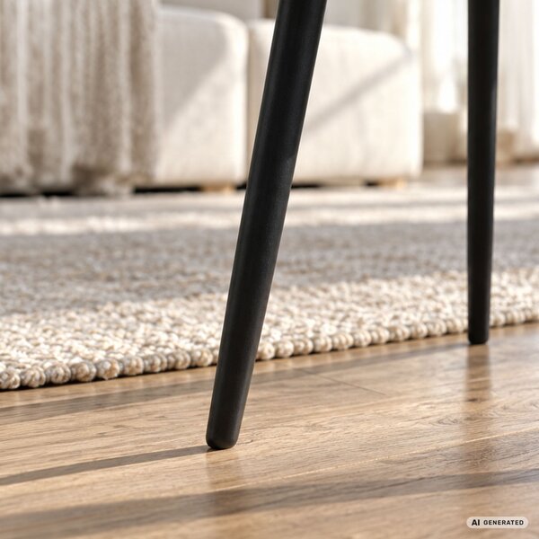 AKORD Furniture Factory PICCO Kerek Dohányzóasztal MDF Természetes Fa Fekete Lábakkal