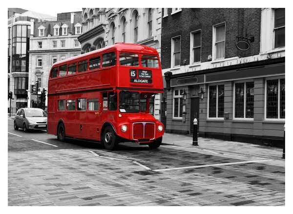 Üveg kép - London busszal (70x50 cm)