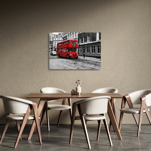 Üveg kép - London busszal (70x50 cm)