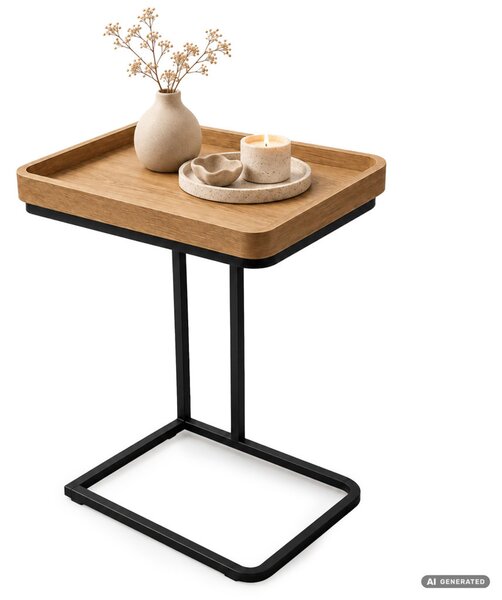 AKORD Furniture Factory HYGGO Loft Dohányzóasztal MDF Természetes Fa Fekete Fém Lábakkal