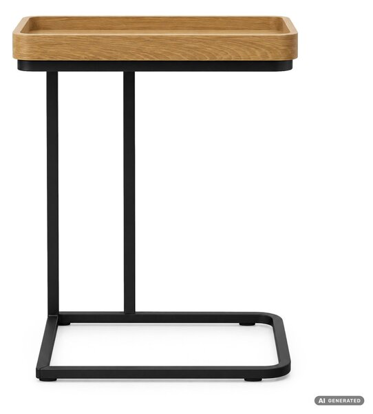AKORD Furniture Factory HYGGO Loft Dohányzóasztal MDF Természetes Fa Fekete Fém Lábakkal
